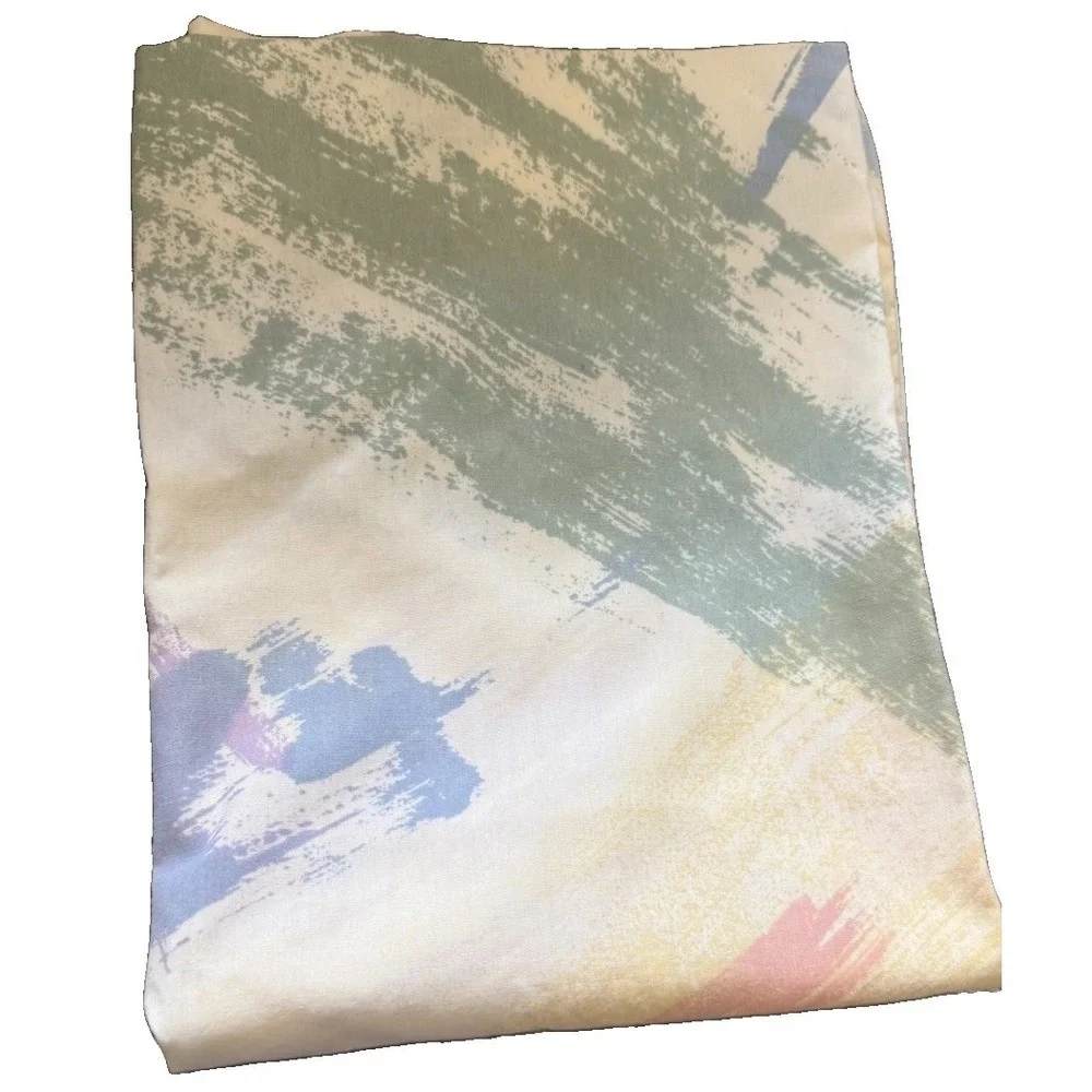 Vintage JCPenney Sheet Set Twin 3pc Set Watercolor Pink Blue Green